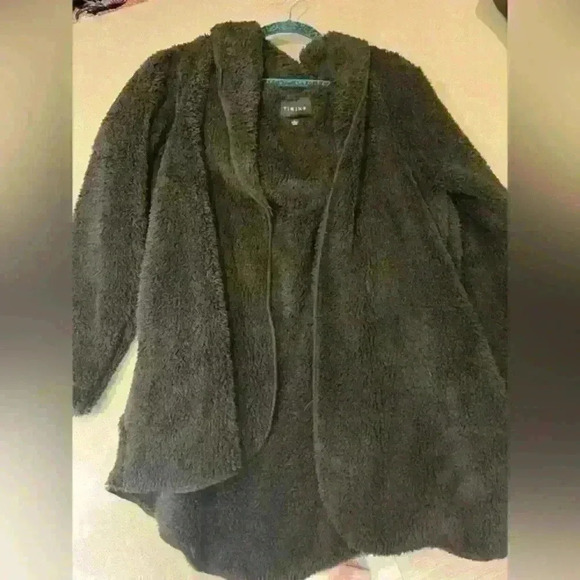 Timing Jackets & Blazers - Forever 21 fluffy black robe jacket